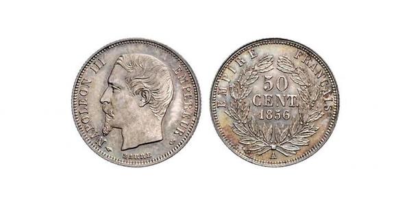 50 Centime Second Empire (1852-1870) Argent Napoleon III (1808-1873)
