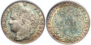 50 Centime Troisième République (1870-1940)  Argent 
