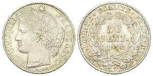 50 Centime Troisième République (1870-1940)  Argent 