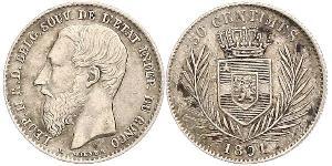 50 Centime État indépendant du Congo (1885 - 1908) Argent Leopold II (1835 - 1909)