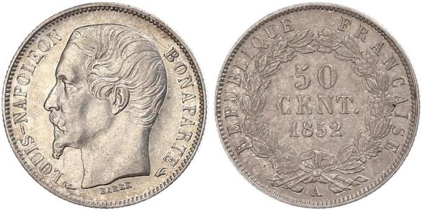 50 Centime Secondo Impero francese (1852-1870) Argento Napoleone III (1808-1873)