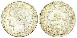 50 Centime Terza Repubblica francese (1870-1940)  Argento 