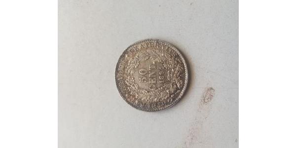 50 Centime Terza Repubblica francese (1870-1940)  Argento 
