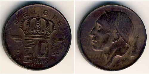 50 Centime Bélgica Bronce 