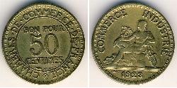 50 Centime Tercera República Francesa (1870-1940)  Bronce/Aluminio 