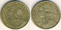 50 Centime Fünfte Französische Republik (1958 - ) Bronze/Aluminium 