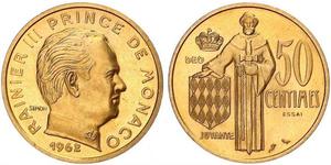50 Centime Monaco Gold 