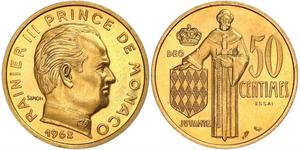 50 Centime Monaco Gold 