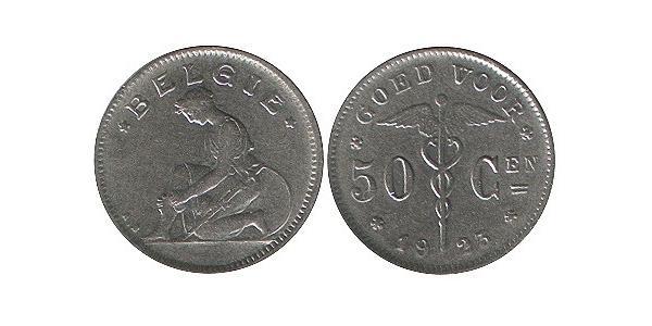 50 Centime Belgio Nichel 