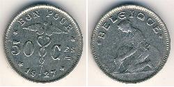 50 Centime Bélgica Níquel 