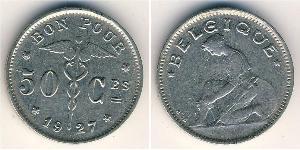50 Centime Bélgica Níquel 