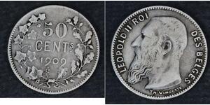 50 Centime Bélgica Plata 