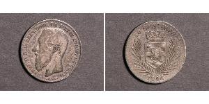 50 Centime Estado Libre del Congo (1885 - 1908) Plata Leopold II (1835 - 1909)