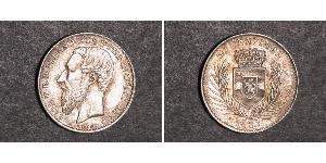 50 Centime Estado Libre del Congo (1885 - 1908) Plata Leopold II (1835 - 1909)