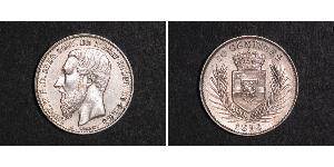 50 Centime Estado Libre del Congo (1885 - 1908) Plata Leopold II (1835 - 1909)