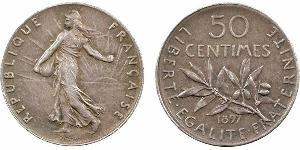 50 Centime Francia Plata 