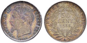 50 Centime Segundo Imperio francés (1852-1870) Plata Napoleon III (1808-1873)