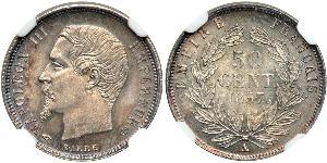 50 Centime Segundo Imperio francés (1852-1870) Plata Napoleon III (1808-1873)