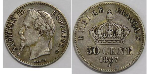 50 Centime Segundo Imperio francés (1852-1870) Plata Napoleon III (1808-1873)