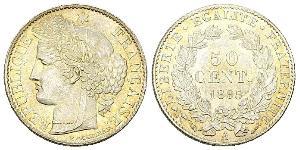 50 Centime Dritte Französische Republik (1870-1940)  Silber 