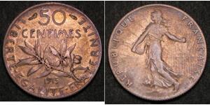 50 Centime Frankreich Silber 