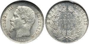 50 Centime Zweites Kaiserreich (1852-1870) Silber Napoleon III (1808-1873)