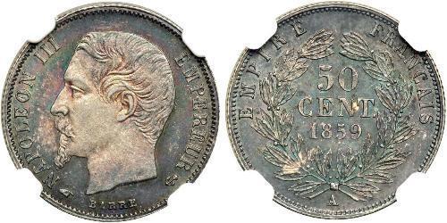 50 Centime Zweites Kaiserreich (1852-1870) Silber Napoleon III (1808-1873)