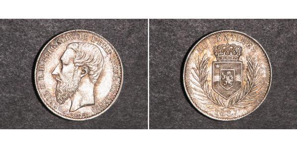 50 Centime null Silber Leopold II (1835 - 1909)