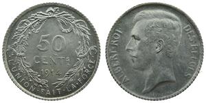 50 Centime Belgium Silver 