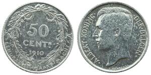 50 Centime Belgium Silver 