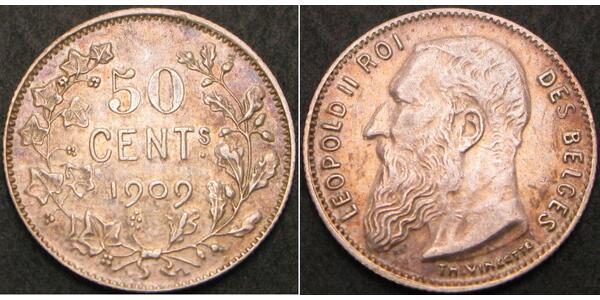 50 Centime Belgium Silver 