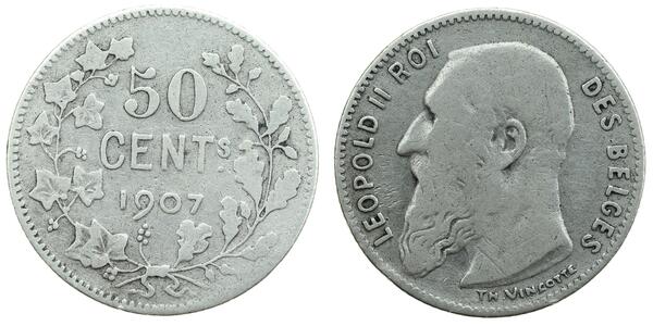 50 Centime Belgium Silver 