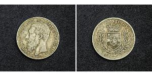 50 Centime Congo Free State (1885 - 1908) Silver Leopold II of Belgium(1835 - 1909)