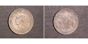 50 Centime France / Guadeloupe Silver 