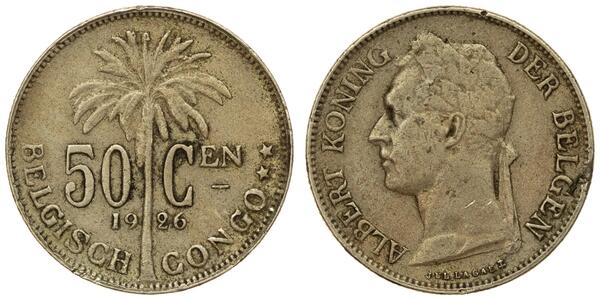 50 Centime Congo Belga (1908 - 1960)  