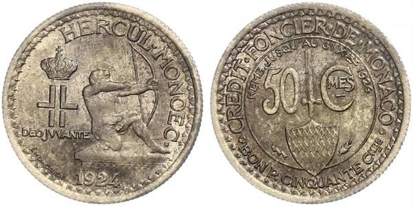 50 Centime Monaco  Louis II Prince of Monaco (1870-1949)