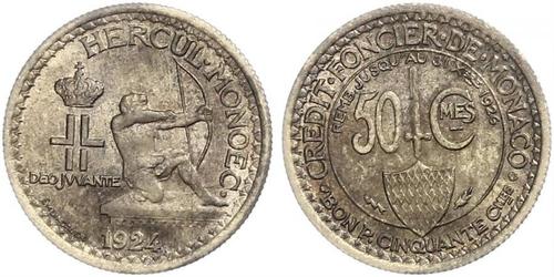50 Centime Principato di Monaco  Luigi II di Monaco (1870-1949)
