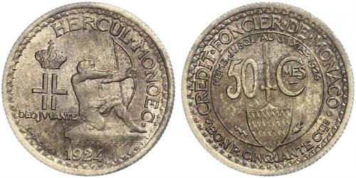 50 Centime Principato di Monaco  Luigi II di Monaco (1870-1949)