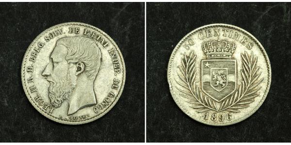 50 Centime 剛果自由邦 (1885 - 1908) 銀 利奥波德二世 (比利时)