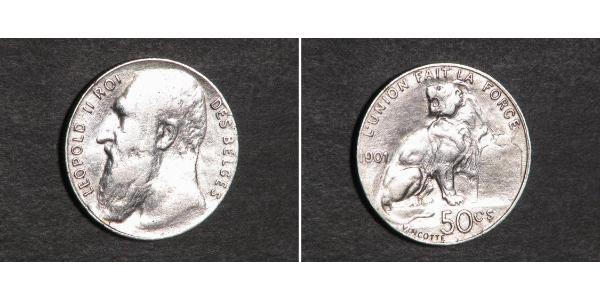 50 Centime 比利时 銀 利奥波德二世 (比利时)