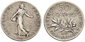 50 Centime 法国 銀 