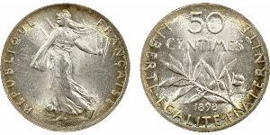 50 Centime 法国 銀 