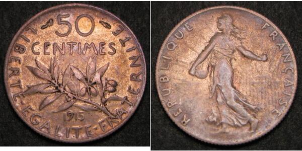 50 Centime 法国 銀 