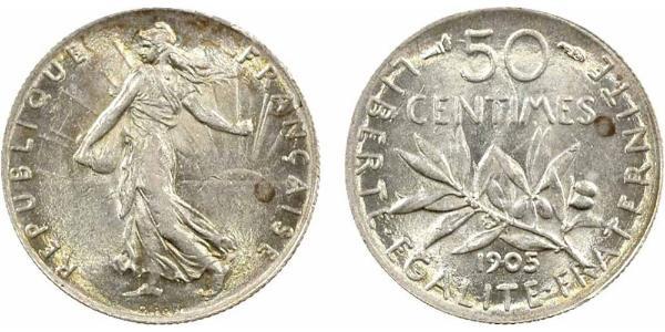 50 Centime 法国 銀 