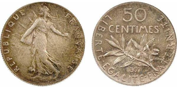 50 Centime 法国 銀 