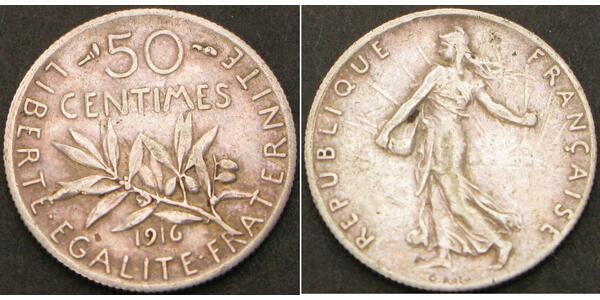 50 Centime 法国 銀 