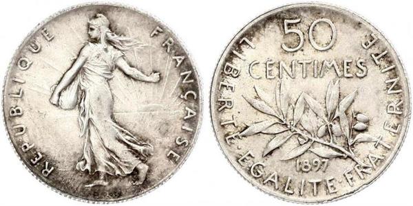 50 Centime 法国 銀 