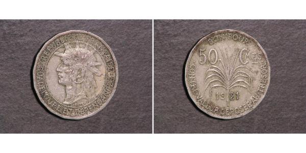 50 Centime 法国 / Guadeloupe 銀 