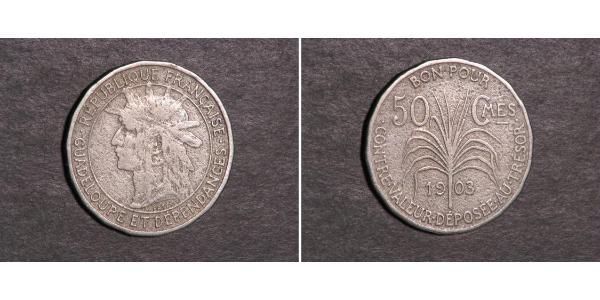 50 Centime 法国 / Guadeloupe 銀 