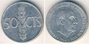 50 Centimo Espagne franquiste (1936 - 1975) Aluminium Francisco Franco(1892 – 1975)